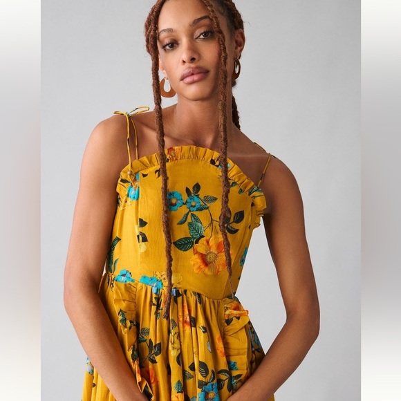 Anthropologie Maeve High-Low Pleated Dress - Picture 3 of 9